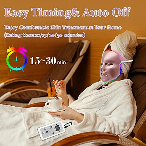 WQU LED 7 Colors Face Skin Care Mask 2021 New-Updated LED Therapy...