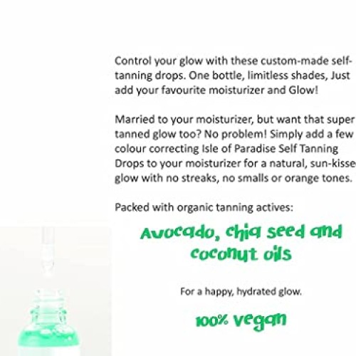 Paradise- Self Tanning Drops Medium Full Size,100 Percent Vegan, ...