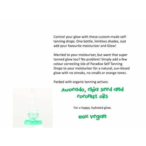 Paradise- Self Tanning Drops Medium Full Size,100 Percent Vegan, ...