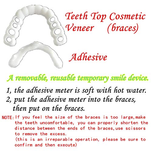 XILALU 1 Pair Simulation Teeth, Upper&Lower Temporary Smile Comfo...