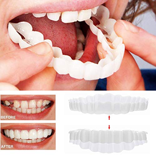 XILALU 1 Pair Simulation Teeth, Upper&Lower Temporary Smile Comfo...