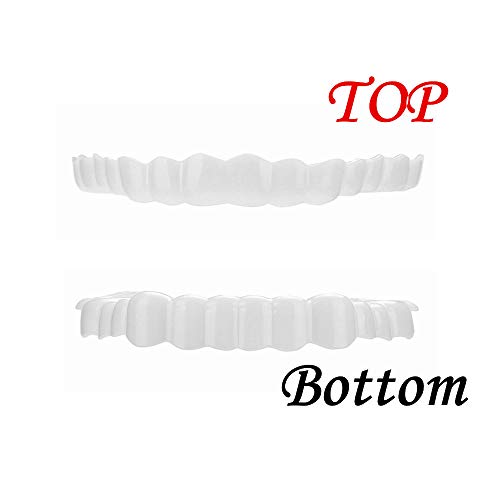 XILALU 1 Pair Simulation Teeth, Upper&Lower Temporary Smile Comfo...