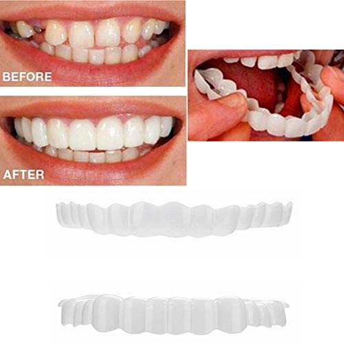XILALU 1 Pair Simulation Teeth, Upper&Lower Temporary Smile Comfo...