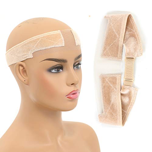 T-Shaped Adjustable Lace Wig Headband Velvet Elastic Wig Band Sca...