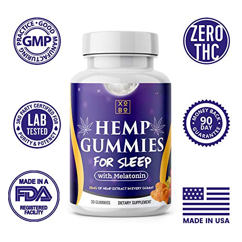 Hemp Gummies for Sleep – Pure Hemp Extract - 5mg Melatonin in Eve...