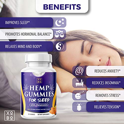 Hemp Gummies for Sleep – Pure Hemp Extract - 5mg Melatonin in Eve...