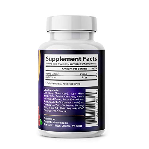 Hemp Gummies for Sleep – Pure Hemp Extract - 5mg Melatonin in Eve...