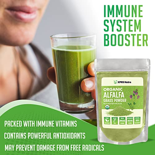 XPRS Nutra Organic Alfalfa Powder - Premium Vegan Alfalfa Supplem...
