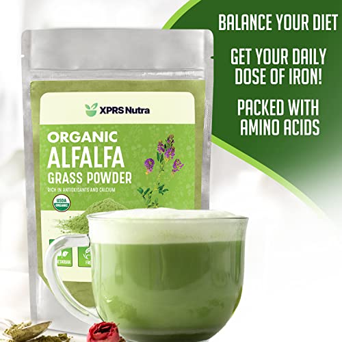 XPRS Nutra Organic Alfalfa Powder - Premium Vegan Alfalfa Supplem...