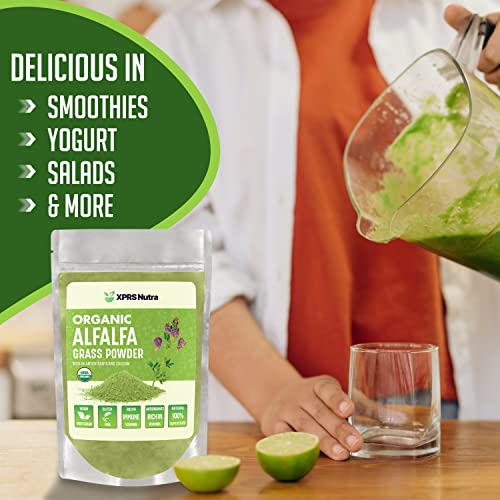 XPRS Nutra Organic Alfalfa Powder - Premium Vegan Alfalfa Supplem...