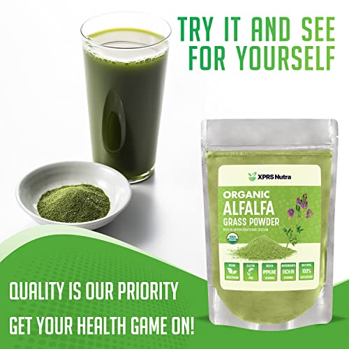 XPRS Nutra Organic Alfalfa Powder - Premium Vegan Alfalfa Supplem...