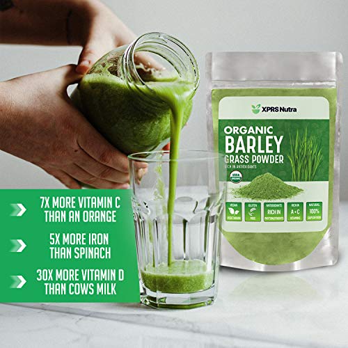 XPRS Nutra Organic Barley Grass Powder - 16 oz Premium Barley Pow...