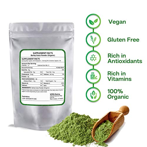 XPRS Nutra Organic Barley Grass Powder - 16 oz Premium Barley Pow...