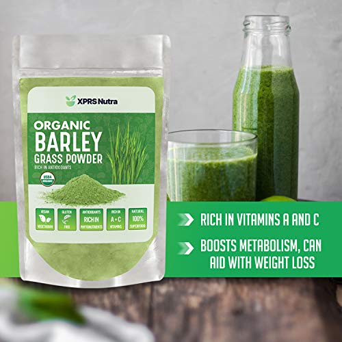XPRS Nutra Organic Barley Grass Powder - 8 oz Premium Barley Powd...