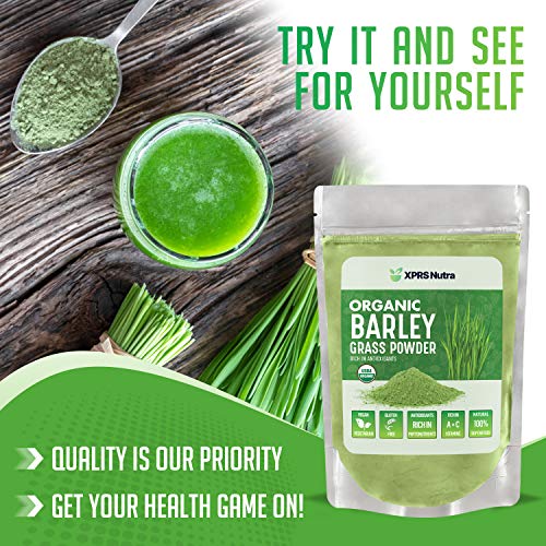 XPRS Nutra Organic Barley Grass Powder - 8 oz Premium Barley Powd...