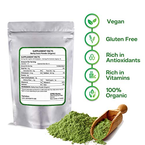 XPRS Nutra Organic Barley Grass Powder - 8 oz Premium Barley Powd...