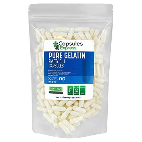 XPRS Nutra Size 00 Empty Capsules - 100 Count Empty Gelatin Capsu...