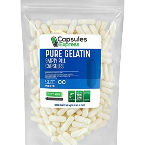 XPRS Nutra Size 00 Empty Capsules - 100 Count Empty Gelatin Capsu...
