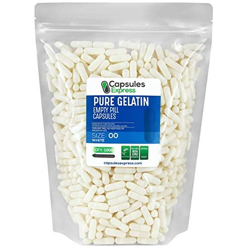 XPRS Nutra Size 00 Empty Capsules - 1000 Count Empty Gelatin Caps...