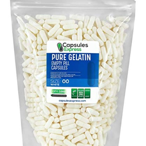 XPRS Nutra Size 00 Empty Capsules - 1000 Count Empty Gelatin Caps...