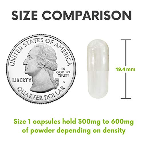 XPRS Nutra Size 1 Empty Capsules - 1000 Count Empty Gelatin Capsu...