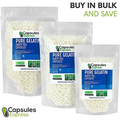 XPRS Nutra Size 5 Empty Capsules - Very Small Empty Gelatin Capsu...