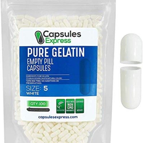 XPRS Nutra Size 5 Empty Capsules - Very Small Empty Gelatin Capsu...