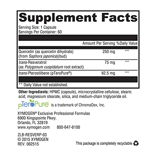 Xymogen Resveratin Plus - Patented Pterostilbene + Trans-Resverat...