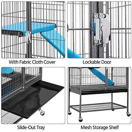 YAHEETECH 2-Tier 34 Inch Height Cat Enclosure Ferret Cage Playpen...