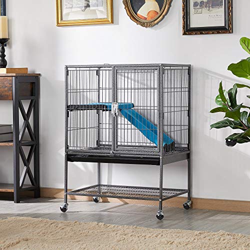 YAHEETECH 2-Tier 34 Inch Height Cat Enclosure Ferret Cage Playpen...