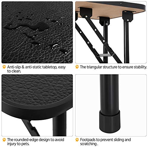 Yaheetech 32-inch Portable Pet Dog Grooming Table w/arm/Noose Black