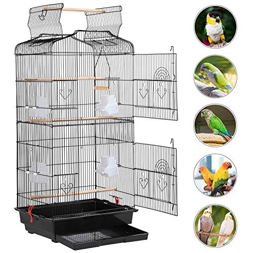 Yaheetech 36-inch Open Top Hanging Medium Parakeet Bird Cages for...