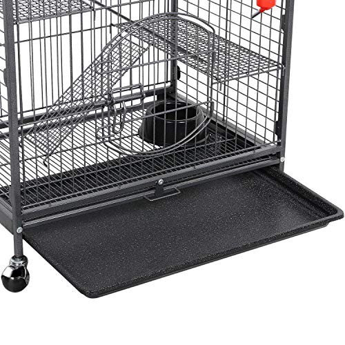 Yaheetech 37’’ Metal Cat Kitten Cage Small Animals Hutch w/ 2 Fro...