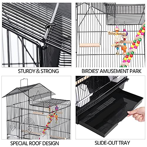 Yaheetech 39-inch Roof Top Large Flight Parrot Bird Cage for Smal...