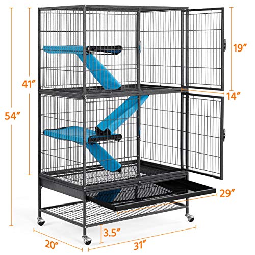 YAHEETECH 4-Tier 54 Inch Height Cat Kittens Enclosure Ferret Cage...
