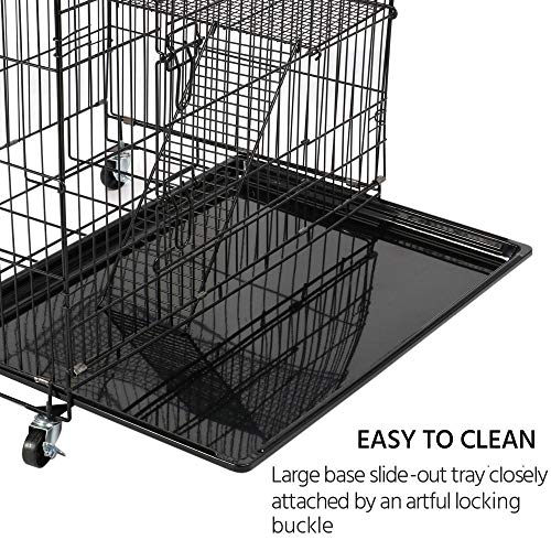 Yaheetech 4-Tier Kitten Cat Ferret Cage Cat Playpen, Black