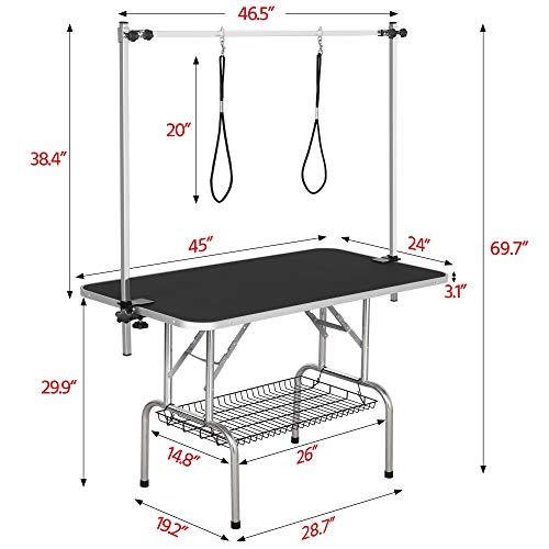 Yaheetech 45-inch Large Heavy Duty Pet Dog Grooming Table W/Adjus...