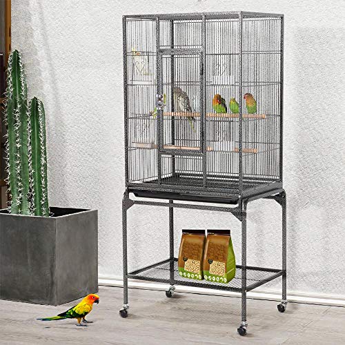 YAHEETECH 54-inch Wrought Iron Standing Large Parrot Parakeet Fli...