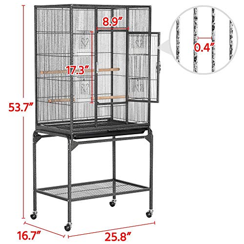 YAHEETECH 54-inch Wrought Iron Standing Large Parrot Parakeet Fli...