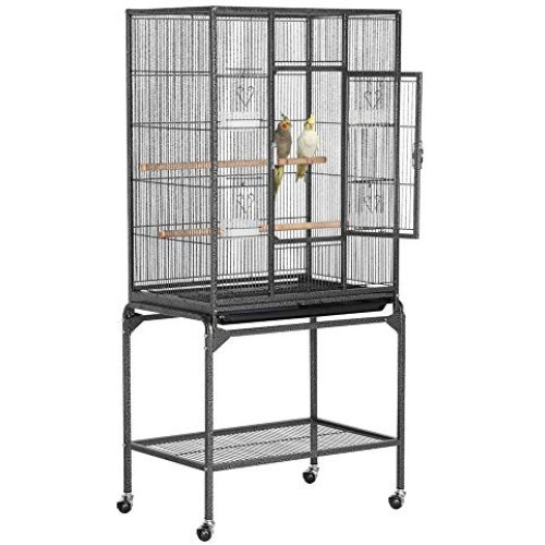 YAHEETECH 54-inch Wrought Iron Standing Large Parrot Parakeet Fli...