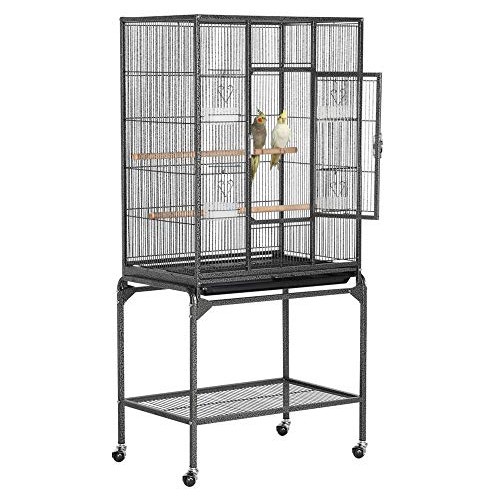 YAHEETECH 54-inch Wrought Iron Standing Large Parrot Parakeet Fli...
