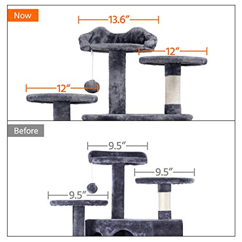 Yaheetech 54in Cat Tree Tower Condo Furniture Scratch Post for Ki...