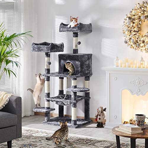 YAHEETECH 59 inches Luxurious Cat Tree Cat Tower with Cat Scratch...