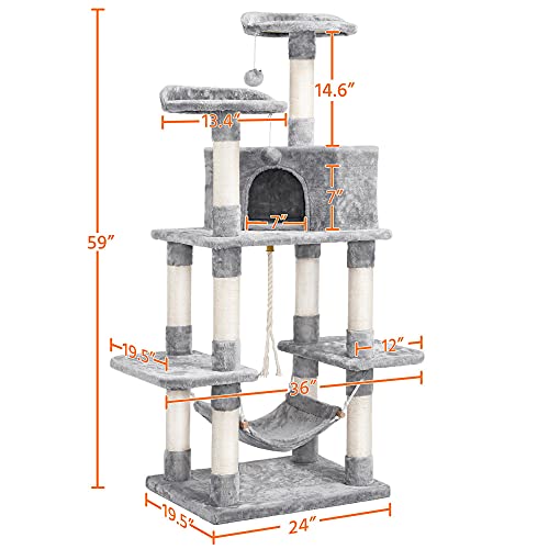 Yaheetech 59 inches Multi-Level Cat Tree Condos Stand Furniture C...