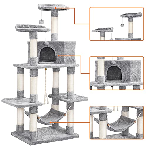 Yaheetech 59 inches Multi-Level Cat Tree Condos Stand Furniture C...