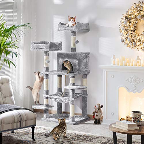 YAHEETECH 59 inches Multi-Level Cat Tree Tower Condo with Scratch...