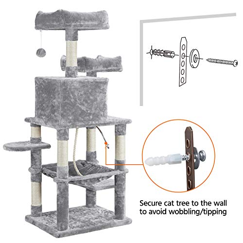 YAHEETECH 59 inches Multi-Level Cat Tree Tower Condo with Scratch...