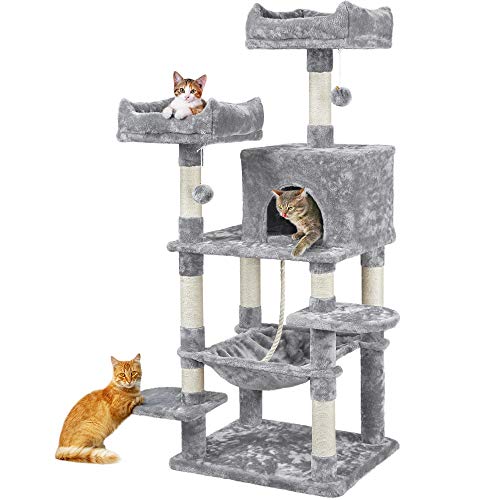 YAHEETECH 59 inches Multi-Level Cat Tree Tower Condo with Scratch...