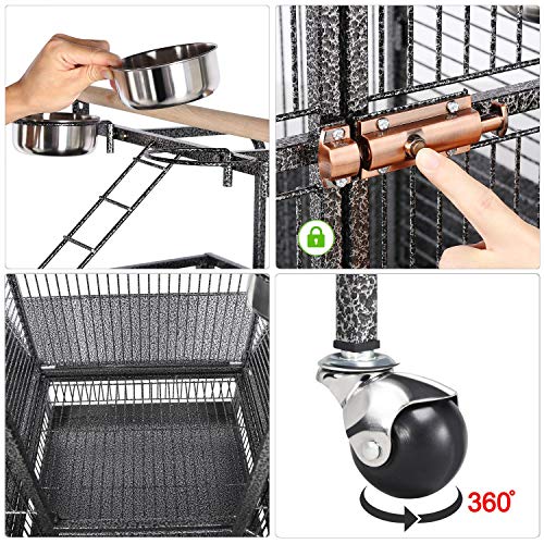 Yaheetech 61-inch Playtop Wrought Iron Large Parrot Bird Cages wi...