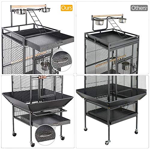 Yaheetech 61-inch Playtop Wrought Iron Large Parrot Bird Cages wi...